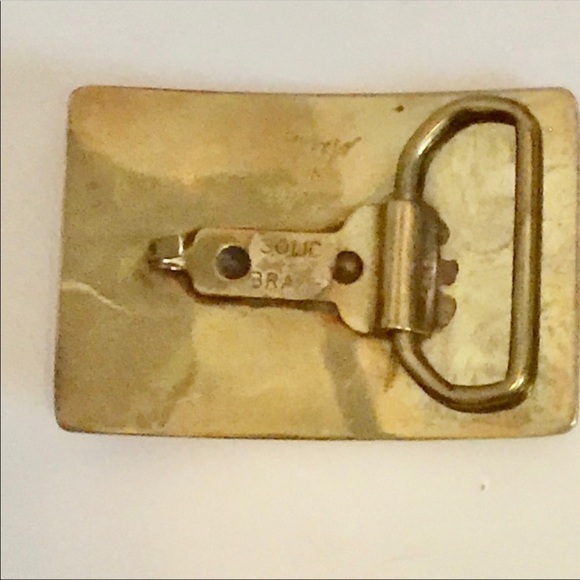 SOLID Brass Brutalist Style Zeke & Marty Artisan Made Belt Buckle - Picture 2 of 6